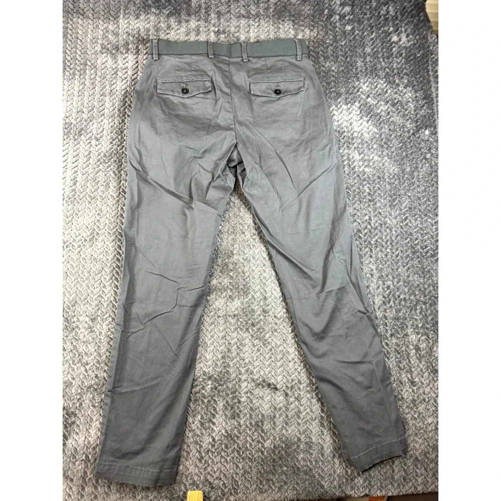 MNG Chino Pants Mens 28 Gray Cotton Stretch Mid Rise Flat Front Straight Leg